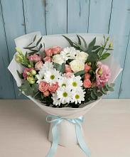 Букет цветов из:  Розы, Лизиантусы и Хризантемы в Аксубаево