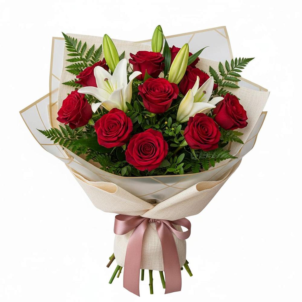 Букет цветов из: Лилии и Розы в Аксубаево