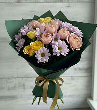 Букет цветов из:  Хризантемы и Розы в Аксубаево