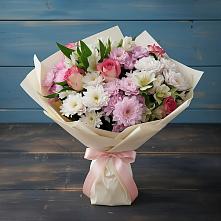 Букет цветов из:  Хризантемы, Альстромерии и Розы в Аксубаево