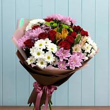 Букет цветов из:  Розы, Хризантемы и Альстромерии #REPLACE_PRED# Аксубаево