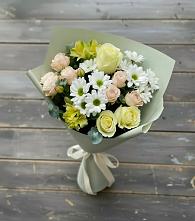 Букет цветов из:  Альстромерии, Розы и Хризантемы в Аксубаево